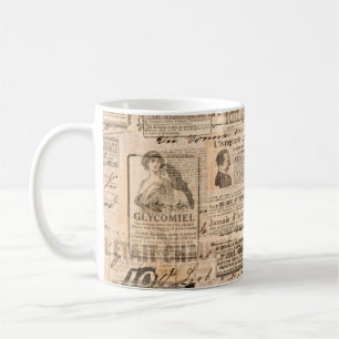 Creative vintage style background. Paper texture. Coffee Mug