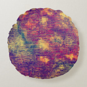 Creative vintage surface texture, close up grunge round cushion