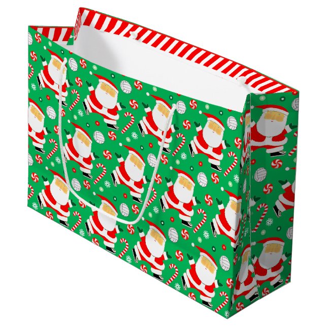 Creative Volleyball Holiday Large Gift Bag (Front Angled)