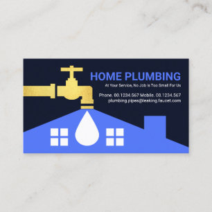 Creative Water Rooftop Drops Plumbing Business Card