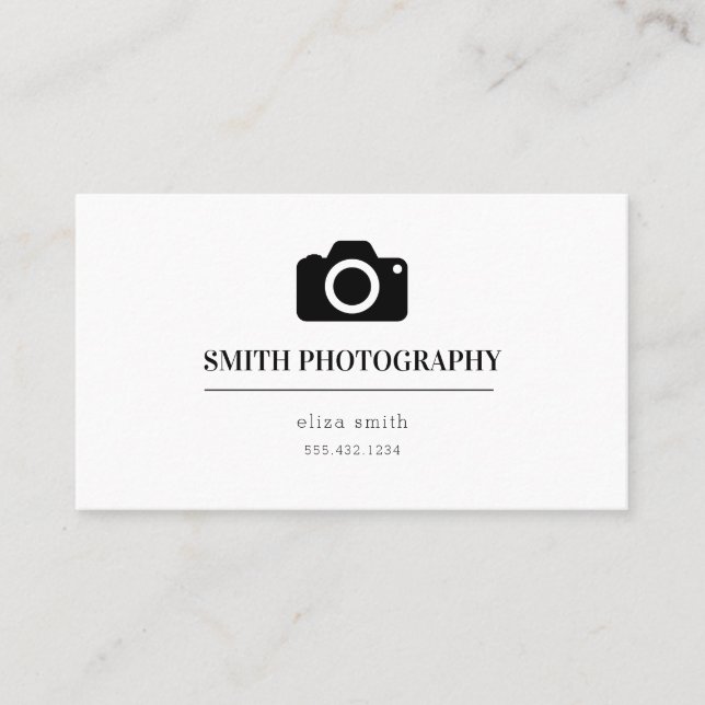 Creative Watercolor Camera Photography Business Card (Front)