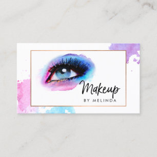 Creative Watercolor Eye Makeup Artist Business Card
