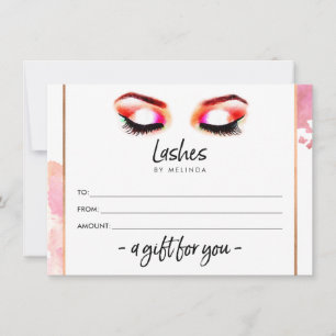 Creative Watercolor Eyelashes Gift Certificate