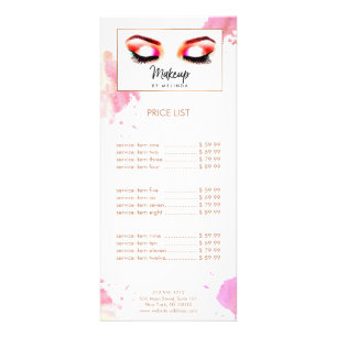 Creative Watercolor Eyes Makeup Artist Rack Card