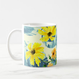 Creative Watercolor Plants: Stylish Seamless Coffee Mug