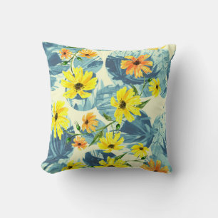 Creative Watercolor Plants: Stylish Seamless Cushion