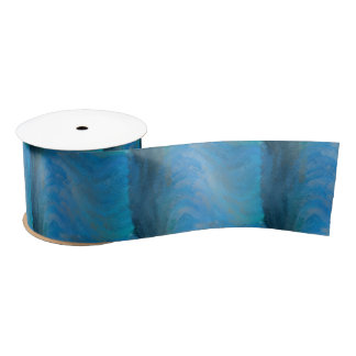 creative wavy blue design satin ribbon