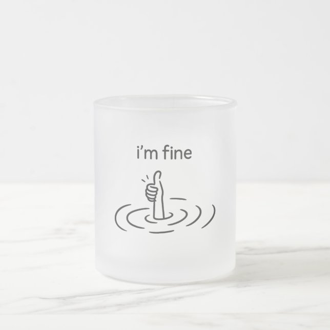 Creative, Whimsical, Minimalist Frosted Glass Coffee Mug (Center)