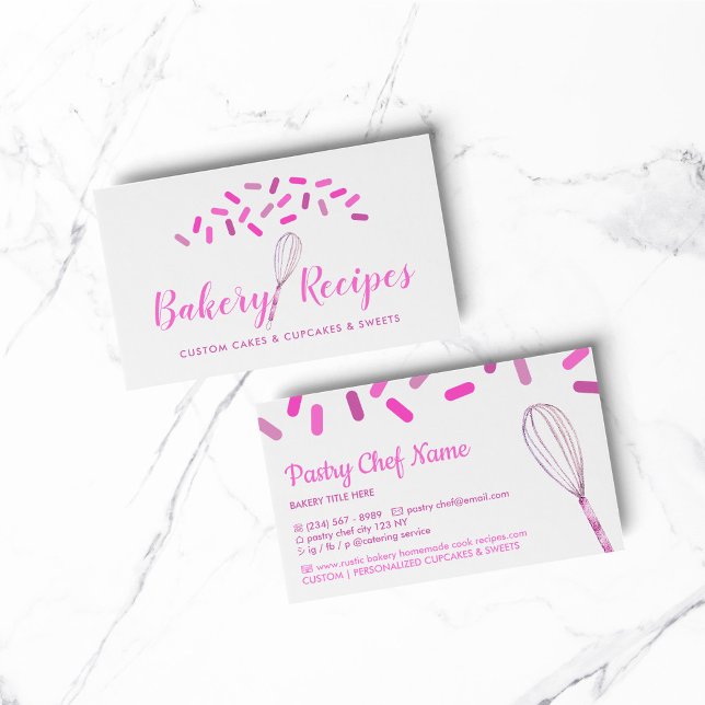 Creative Whisk Signature bakery Business Card (BAKERY PASTRY CHEF COOK CAKE event planner business)
