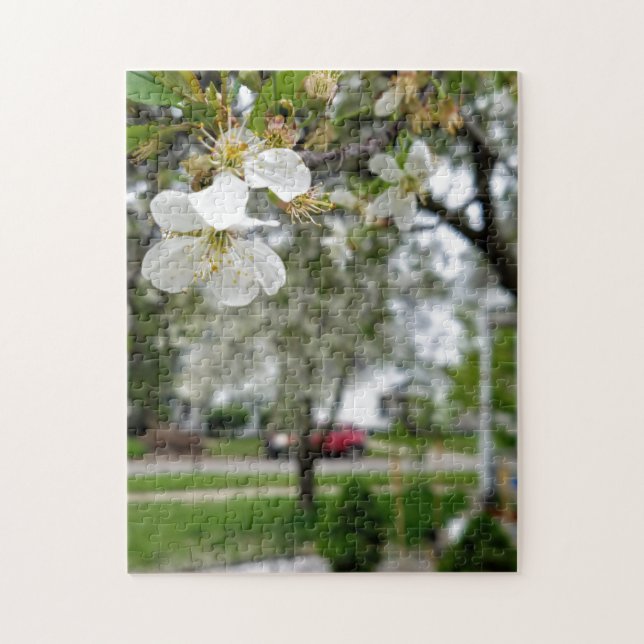 Creative white dogwood flower photo jigsaw puzzle (Vertical)