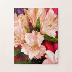 Creative white lily flower photo jigsaw puzzle