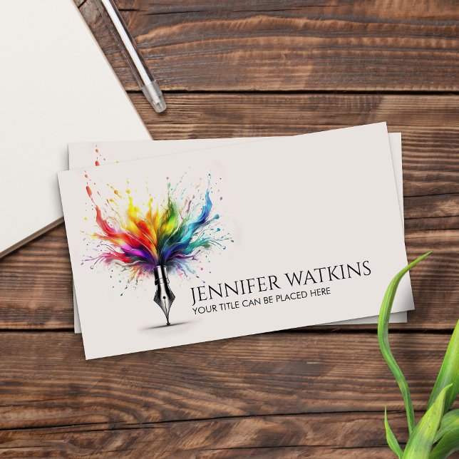 Creative Writing - Fountain Ink Pen Business Card (Creator Uploaded)