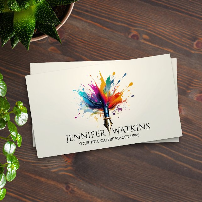 Creative Writing - Fountain Ink Pen Business Card (Creator Uploaded)