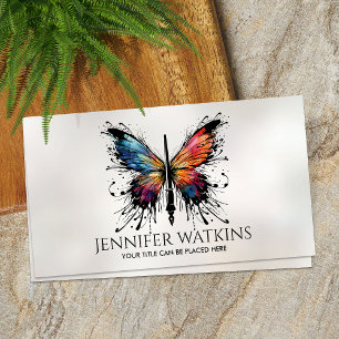 Creative Writing - Fountain Ink Pen Butterfly Business Card