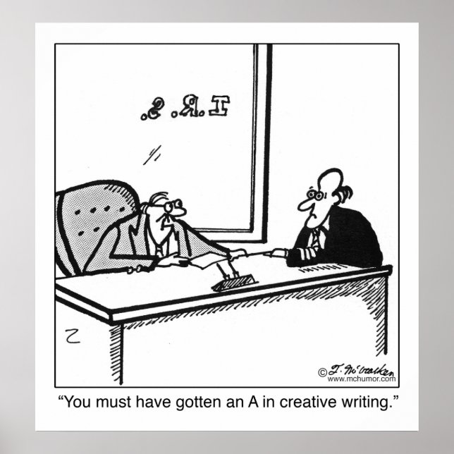 Creative Writing on Tax Return Poster (Front)