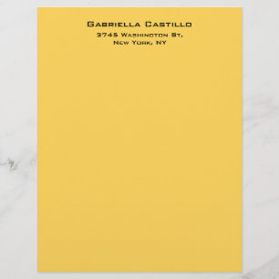 Creative Yellow Colour Plain Elegant Simple Custom Letterhead