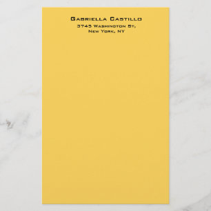 Creative Yellow Colour Plain Elegant Simple Stationery