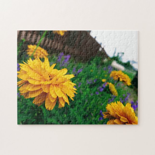 Creative yellow flower garden photo jigsaw puzzle (Horizontal)