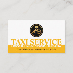 Creative Yellow Taxi Border Transport Driver Business Card