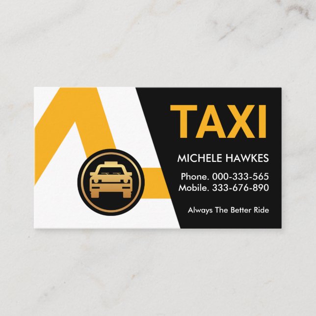 Creative Yellow Taxi Routes Cab Driver Business Card (Front)