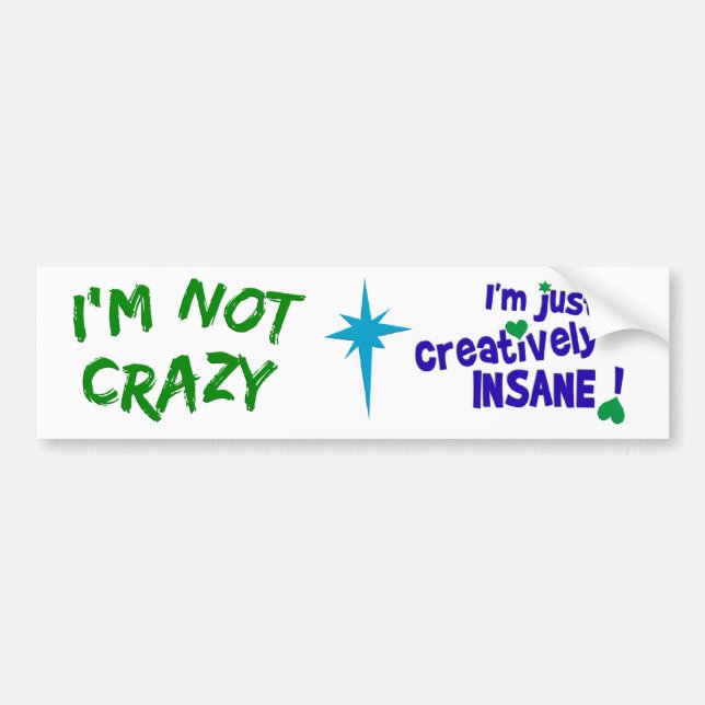 Creatively Insane bumpersticker Bumper Sticker (Front)