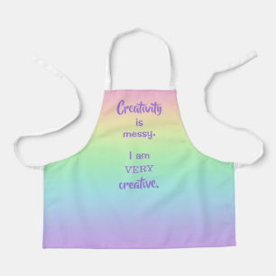 Creativity is Messy Rainbow Funny Kids Apron