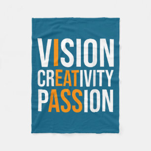 Creativity On Shirt Sarcastic Funny Motivation Fleece Blanket
