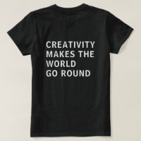 Creativity Quote White Typography Back Print Black