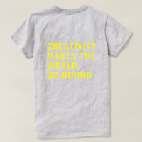 Creativity Quote Yellow Typography Back Print Grey
