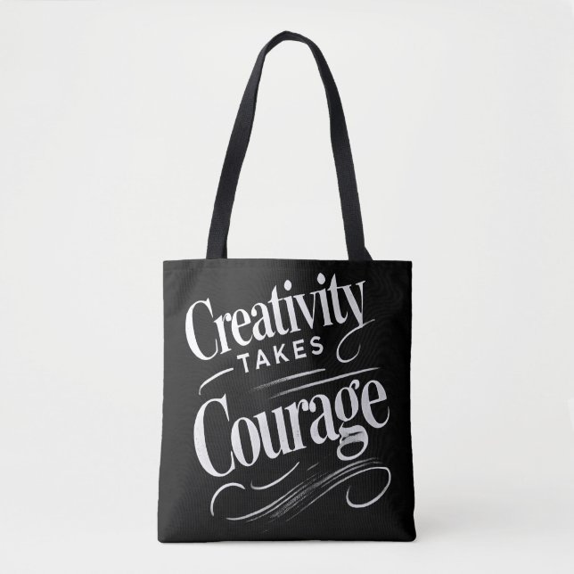 Creativity Takes Courage Art-Inspired Design Tote Bag (Front)