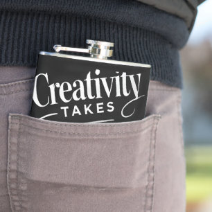 Creativity Takes Courage Art-Inspired Hip Flask