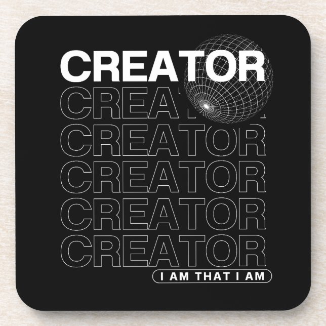 Creator Affirmation Typography Coaster (Front)