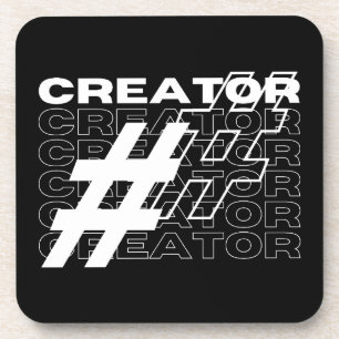 Creator Hashtag Typography Coaster