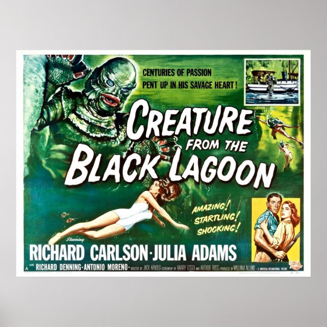 CREATURE FROM THE BLACK LAGOON Hollywood Horror Fi Poster (Front)