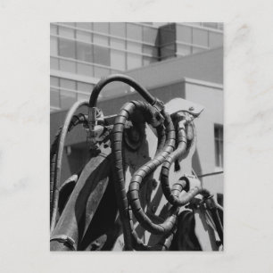 Creature Robotic Ominous Machinery Black and White Postcard