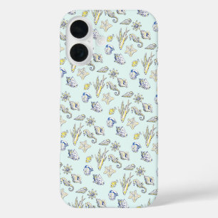 Creatures fom the ocean aquamarine iPhone 16 case