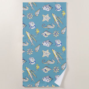 Creatures fom the ocean bath towel set