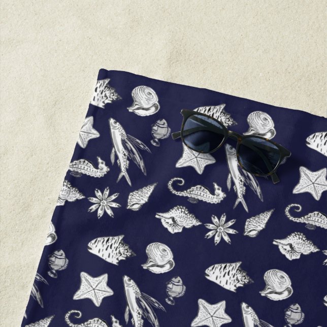Creatures fom the ocean  beach towel (In Situ)