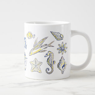 Creatures fom the ocean large coffee mug