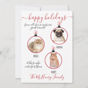 Creatures great & small photo pet Christmas Card