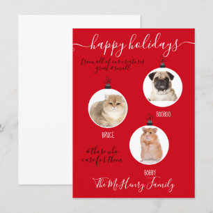 Creatures great & small photo pet Christmas Card