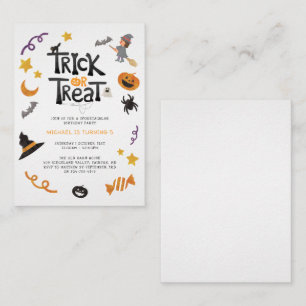 Creatures Halloween Monsters Birthday Party Card