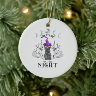Creatures of the Night – Halloween Black Cat Ceramic Tree Decoration
