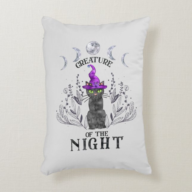 Creatures of the Night – Halloween Black Cat Decorative Cushion (Front(Vertical))