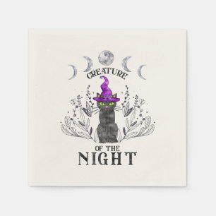 Creatures of the Night – Halloween Black Cat Napkin