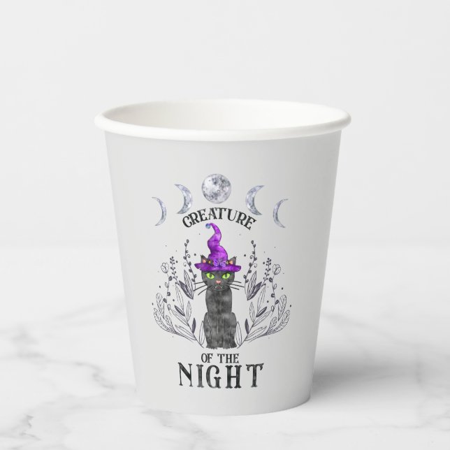 Creatures of the Night – Halloween Black Cat Paper Cups (Front)