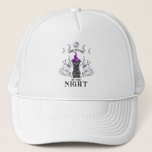 Creatures of the Night – Halloween Black Cat Trucker Hat