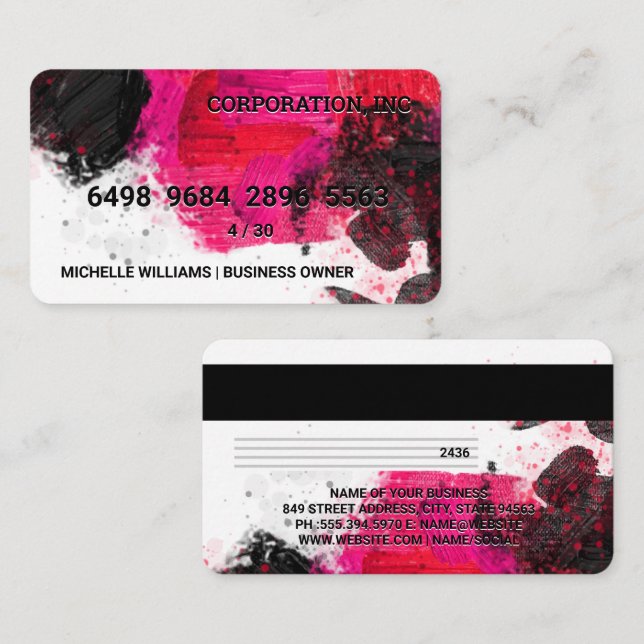 Credit Card | Artistic Colourful Paint Strokes (Front/Back)