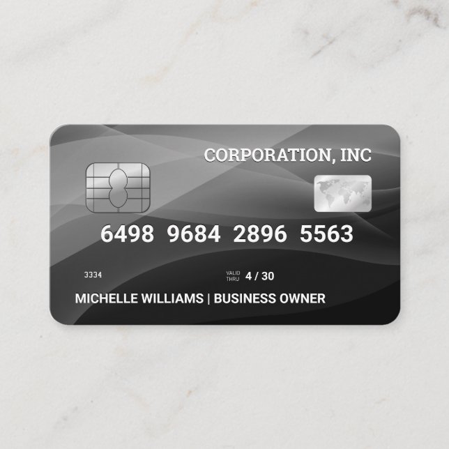 Credit Card | Black Grey Background (Front)