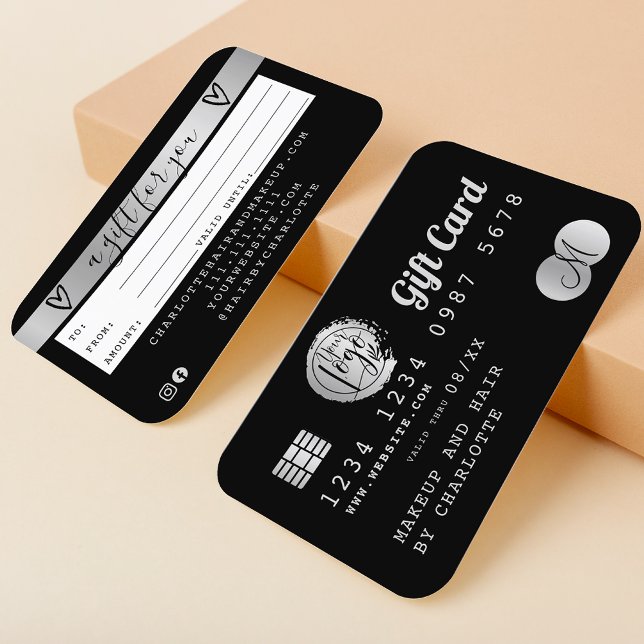 Credit card black silver foil gift card (Creator Uploaded)
